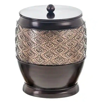 Dublin Brown Small Trash Can with Lid for Bathroom Kitchen Office Use