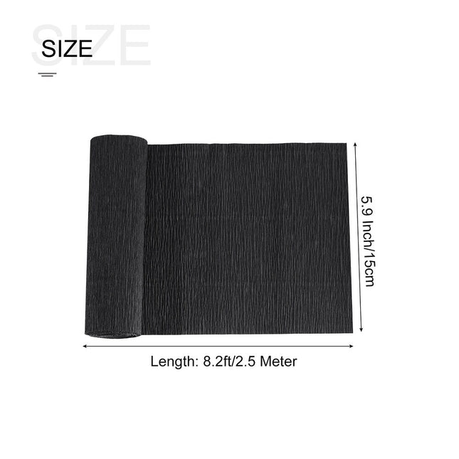 Black Crepe Paper Streamer Roll 8.2ft for Party and Event Decor