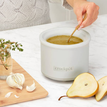 7-Quart Cook & Carry Slow Cooker, Programmable Portable Crock Pot, Mushroom White