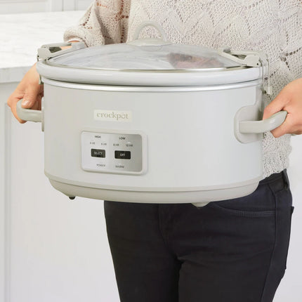 7 Quart Cook & Carry Slow Cooker Mushroom Portable Family Size Crock Pot