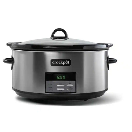 8-Quart Programmable Slow Cooker Black Stainless Steel Digital Crock Pot