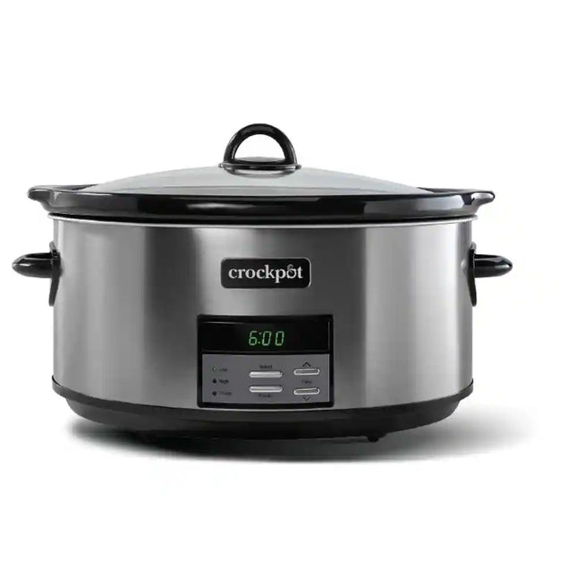 8-Quart Programmable Slow Cooker Black Stainless Steel Digital Crock Pot