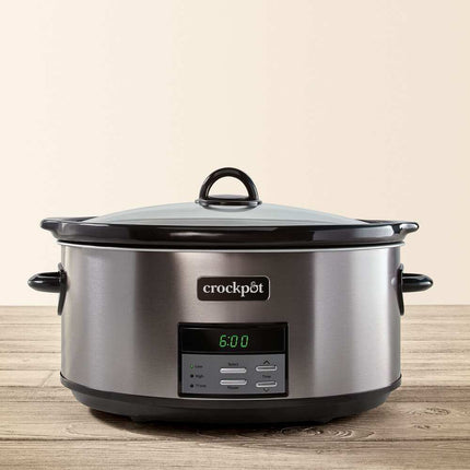 8-Quart Programmable Slow Cooker Black Stainless Steel Digital Crock Pot