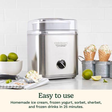 2-Qt Frozen Yogurt Sorbet & Ice Cream Maker Home Dessert Machine