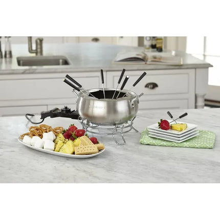 3 Quart Stainless Steel Fondue Pot CFO-3SSP1 Chocolate Cheese Melting Pot
