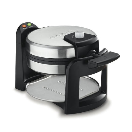 Flip Style Round Belgian Waffle Maker Electric Nonstick Kitchen Appliance