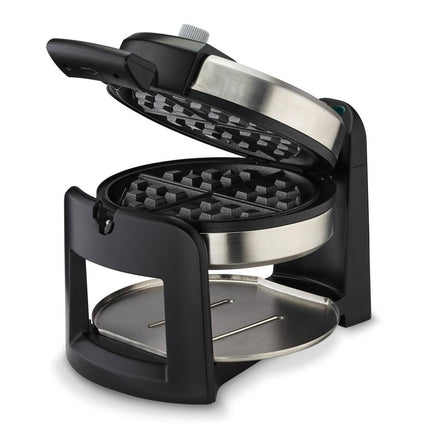 Round Flip Belgian Waffle Maker, Nonstick Electric Waffle Iron, Classic Breakfast Maker