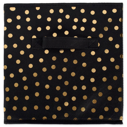 Decorative Nonwoven Polyester Cube Organizer Box Small Dots Design