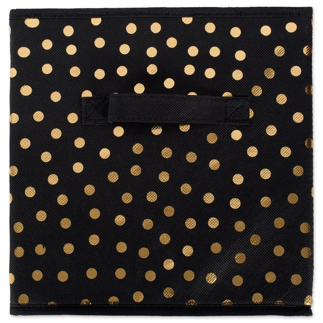 Decorative Nonwoven Polyester Cube Organizer Box Small Dots Design