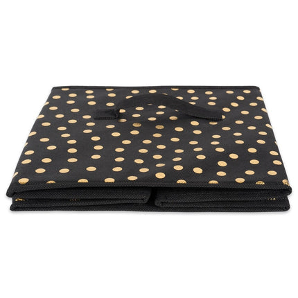 Decorative Nonwoven Polyester Cube Organizer Box Small Dots Design