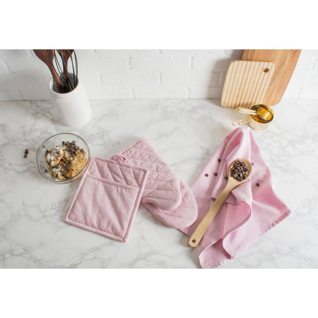 Set of 2 Chambray Potholders – Barn Red, Durable Kitchen Accessory