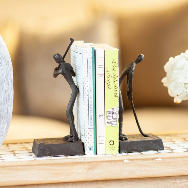 Golfers Iron Bookends – Stylish Home & Office Decor