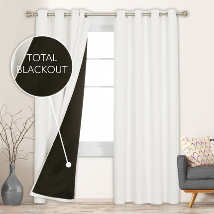 2-Panel Blackout Curtain with Liner – Grommet Top, Pure White