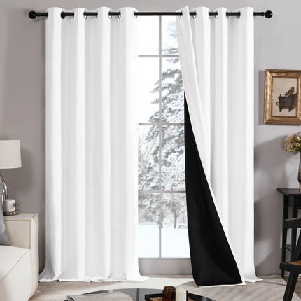 2-Panel Blackout Curtain with Liner – Grommet Top, Pure White