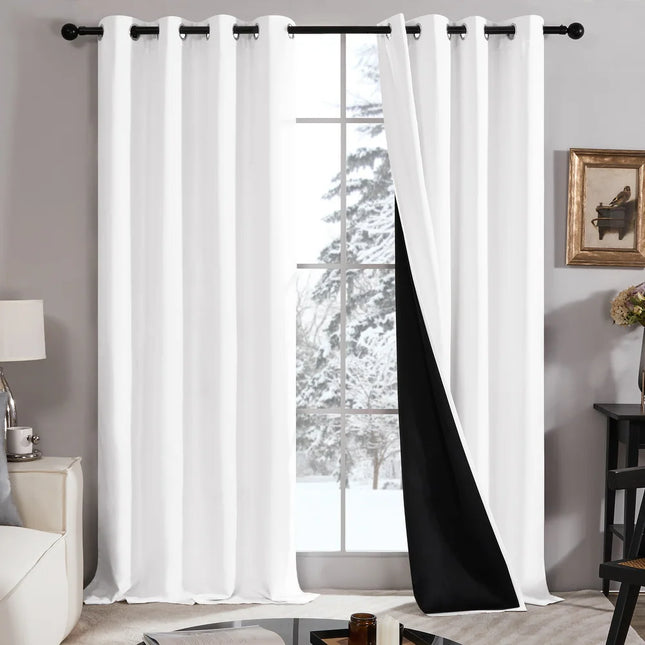 2-Panel Blackout Curtain with Liner – Grommet Top, Pure White