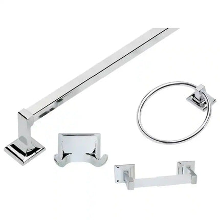 Millbridge Bathroom Hardware Set 4 Piece 24 Inch Towel Bar Accessory Kit