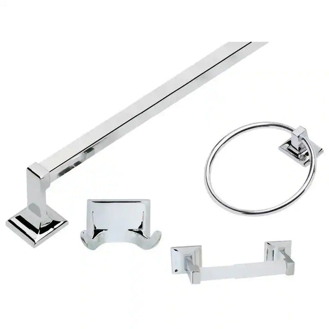 Millbridge Bathroom Hardware Set 4 Piece 24 Inch Towel Bar Accessory Kit