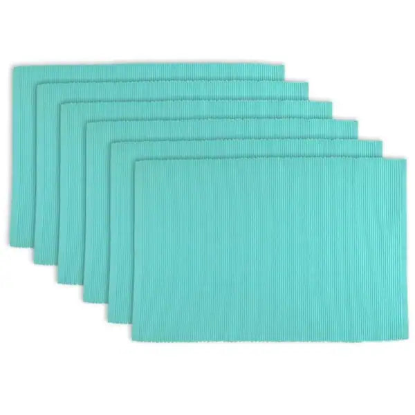 6 Pc Ribbed Placemats 13x19 Design Imports Kitchen Dining Table Set