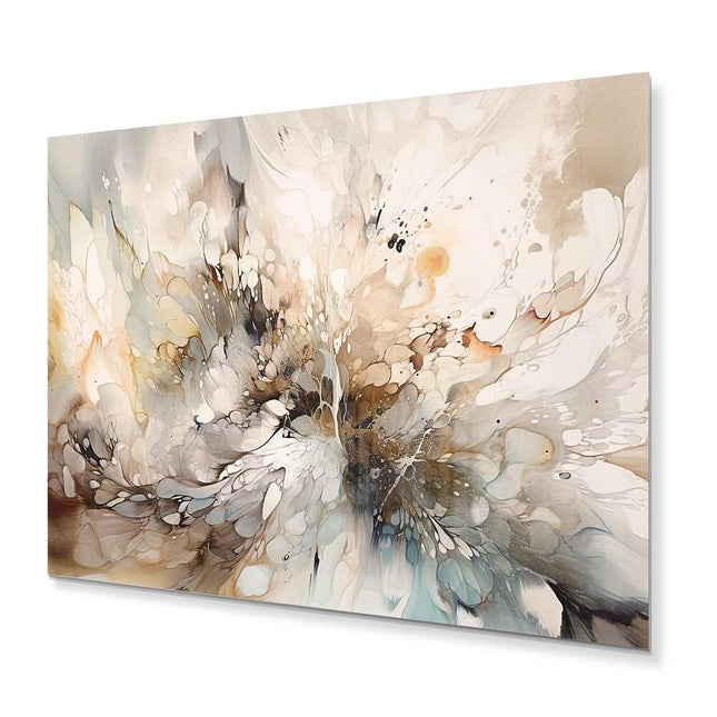 White and Grey Geometric Metal Wall Art 20x12 Inch Modern Abstract Depths Decor