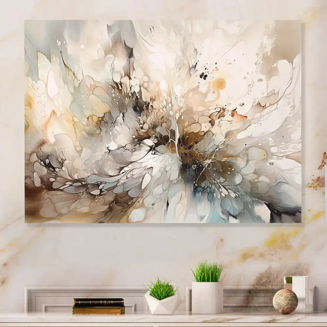 White and Grey Geometric Metal Wall Art 20x12 Inch Modern Abstract Depths Decor