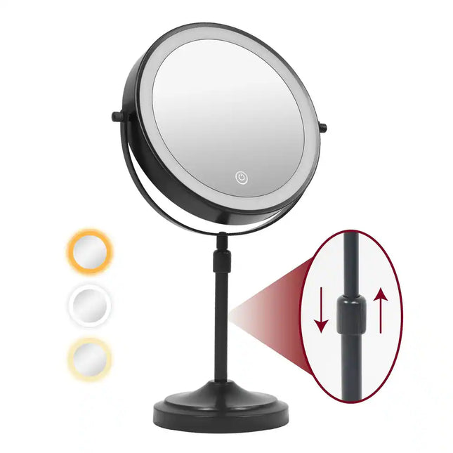 Desktop Makeup Mirror with 3 Color Lights 1X 10X Magnifying Touch Control