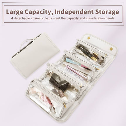 4 in 1 Detachable Makeup Bag Travel Cosmetic Organizer with Removable Compartments