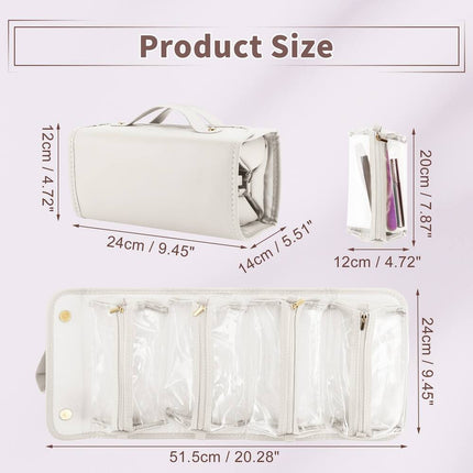 4 in 1 Detachable Makeup Bag Travel Cosmetic Organizer with Removable Compartments