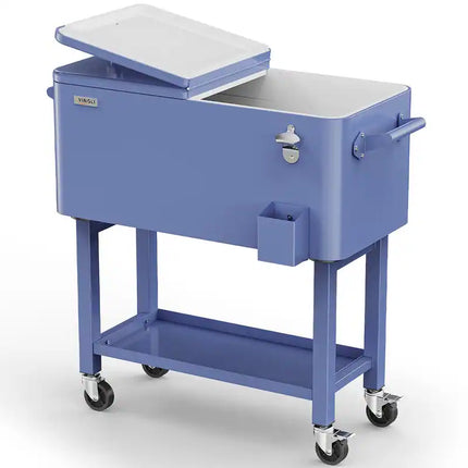 Detachable Upgraded 80QT Patio Cooler with Wheels and Serving Tray Portable