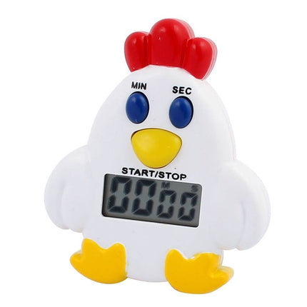 White Digital Kitchen Timer – Clear LCD, Loud Alarm, Countdown Function