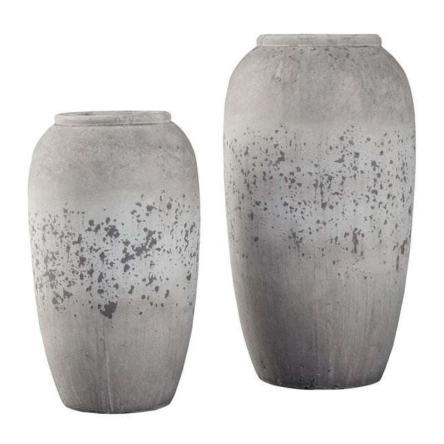 Set of 2 Dimitra Vintage Casual Vases for Home Decor and Floral Display