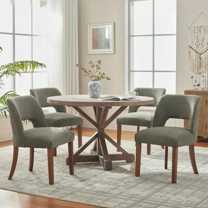 Dining Chairs Set of 2/4/6 – Fabric Upholstered Kitchen Chairs with Wood Legs