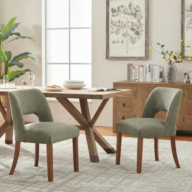 Dining Chairs Set of 2/4/6 – Fabric Upholstered Kitchen Chairs with Wood Legs