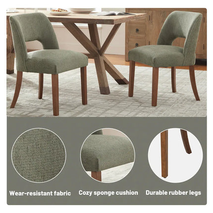 Dining Chairs Set of 2/4/6 – Fabric Upholstered Kitchen Chairs with Wood Legs
