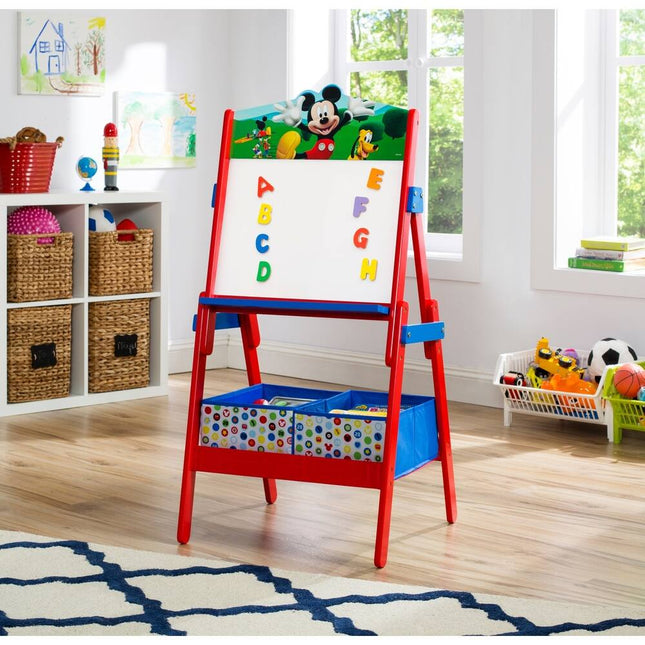 Mickey Mouse Kids Activity Easel, Dry Erase Board with Magnetic Letters Multi Fun Learning