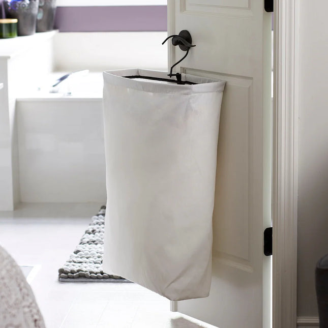 Door Hanging Laundry Bag with Loop Handle Space Saving Clothes Hamper