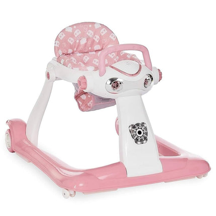2-in-1 Charlie Car Walker Pink Baby Push Walker Ride On Toy