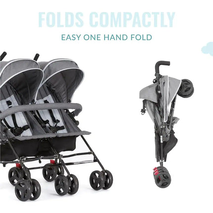 Volgo Twin Umbrella Stroller Lightweight Double Baby Stroller for Travel