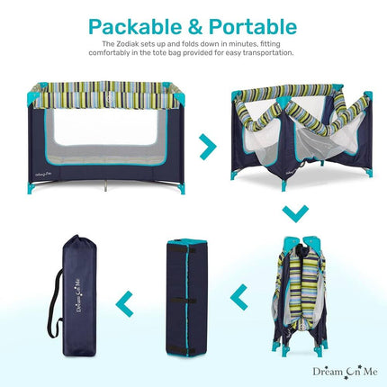 Zodiak Portable Playard Lightweight Baby Playpen for Indoor Outdoor Use