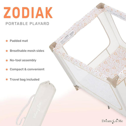 Zodiak Portable Playard Compact Durable Foldable Play Pen with Carry Bag