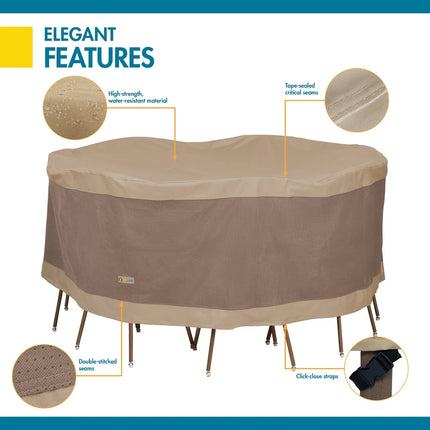 Duck Covers Elegant Round Patio Table and Chairs Cover 76 Inch Waterproof Outdoor