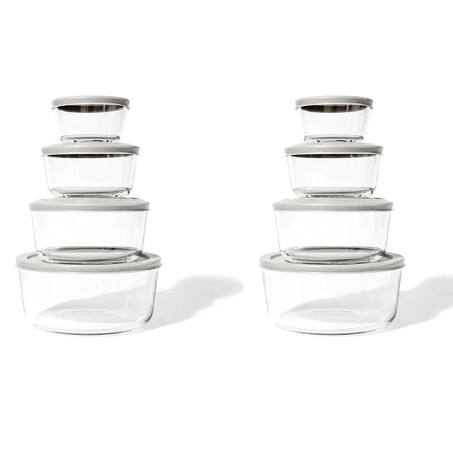 8-Piece Glass Food Storage – Microwave, Oven Safe, Airtight BPA-Free