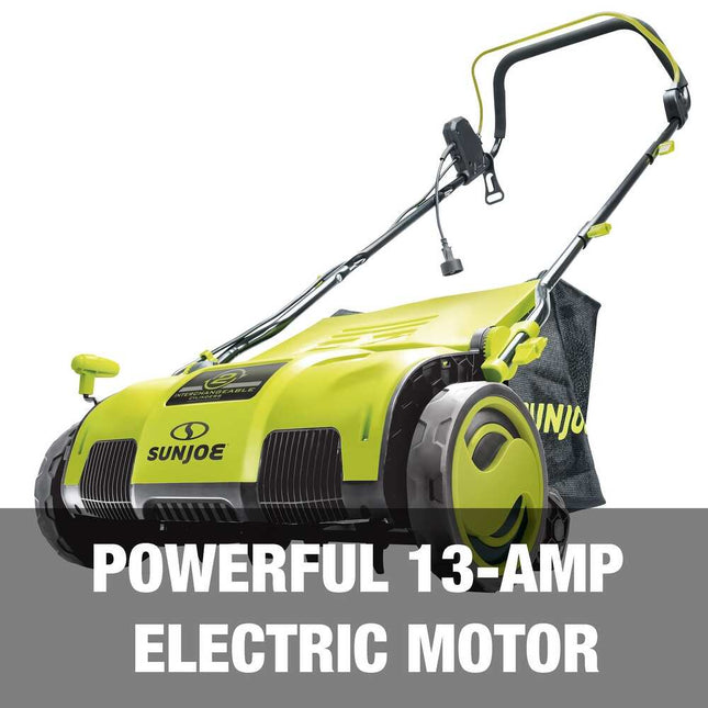 Electric Lawn Scarifier & Dethatcher with Removable Collection Bag