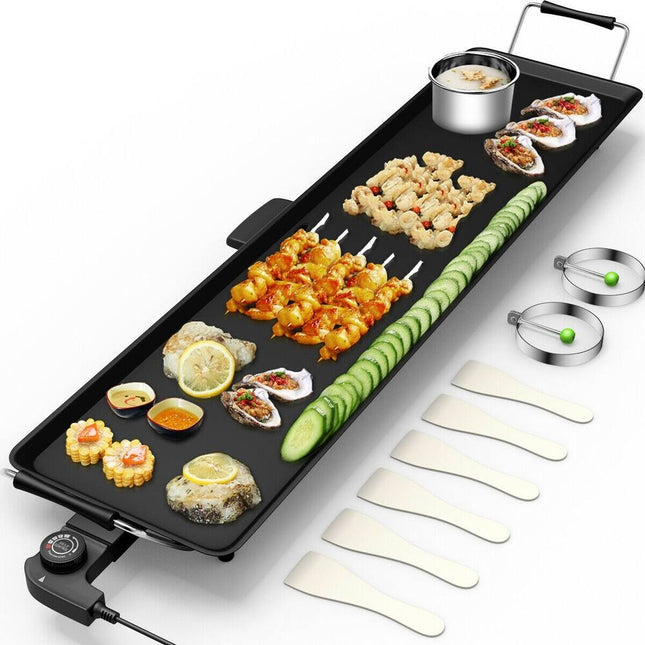 Electric Teppanyaki Grill Table Top BBQ Griddle Hot Plate Cooking Surface