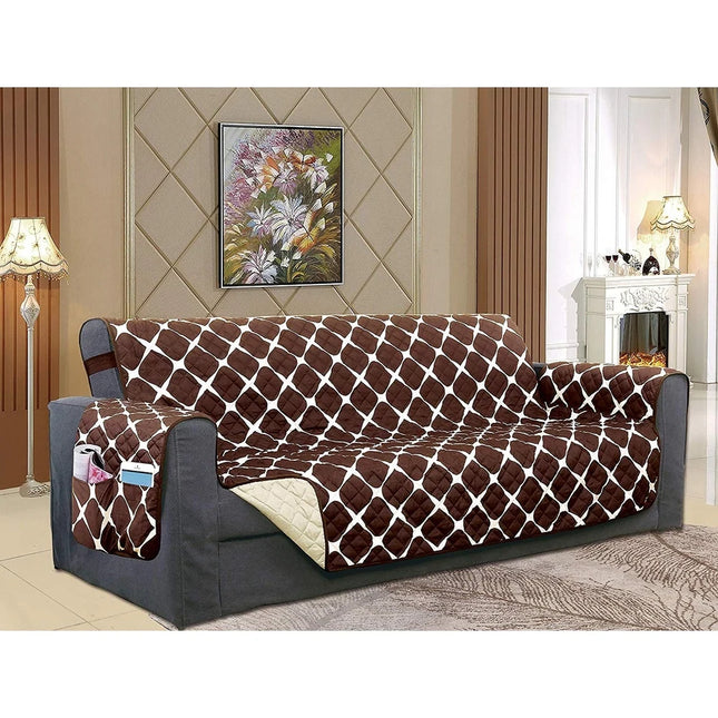 Elegant Comfort Reversible Bloomingdale Quilted Oversized Sofa Protector
