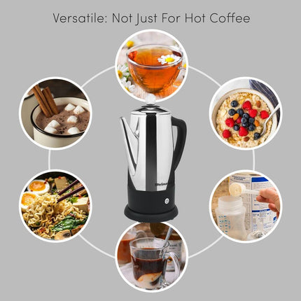 12 Cup Percolator Stainless Steel Coffee Maker EC120 Durable Brew Pot