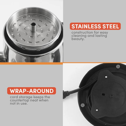 12 Cup Percolator Stainless Steel Coffee Maker EC120 Durable Brew Pot