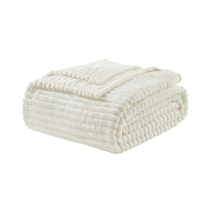 Cut Plush Fleece Throw Blanket – Lightweight, Super Soft, Luxury Bed Blanket