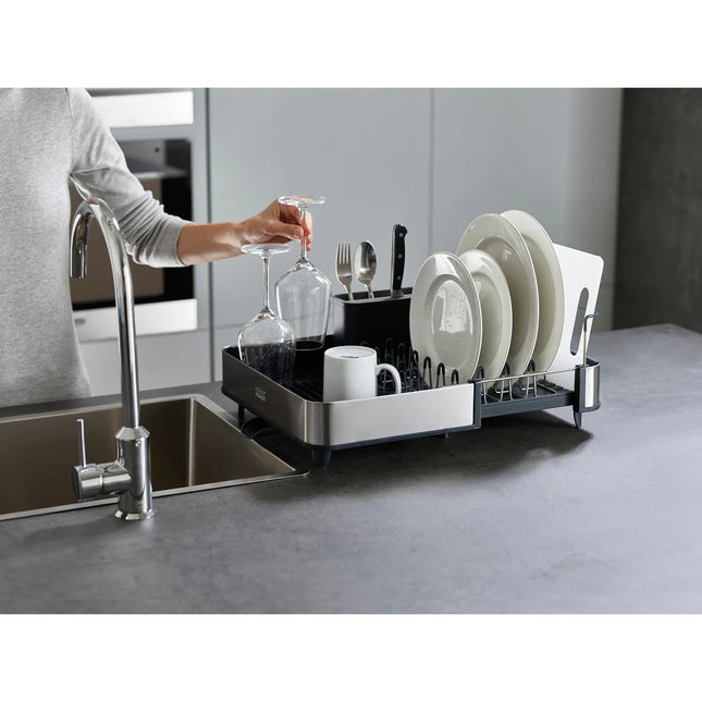 Extend Steel Dish Rack Durable Kitchen Dish Drying Rack with Drain Board