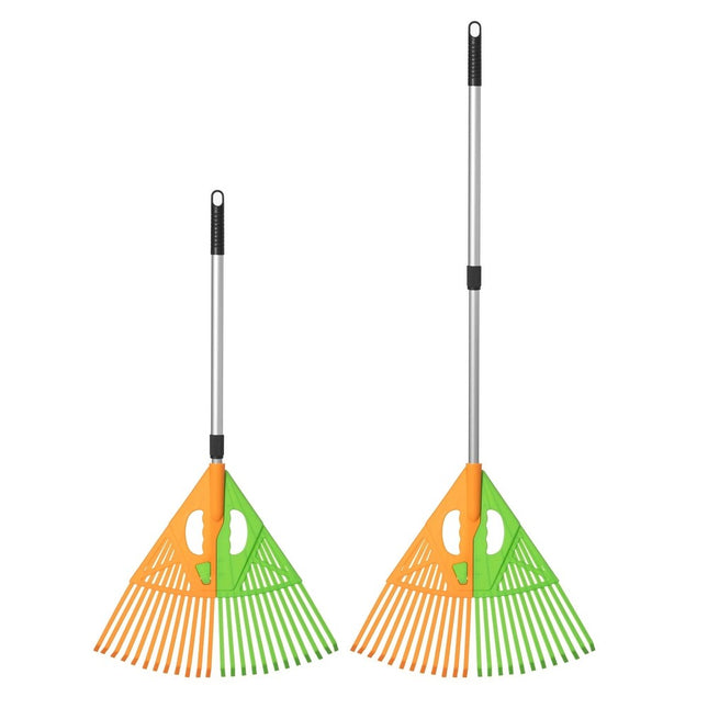 Extendable Leaf Grabber Rake & Broom – Yard Leaves, Grass & Debris