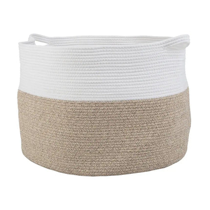 Extra Large Cotton Rope Basket with Handles for Home Storage Organization